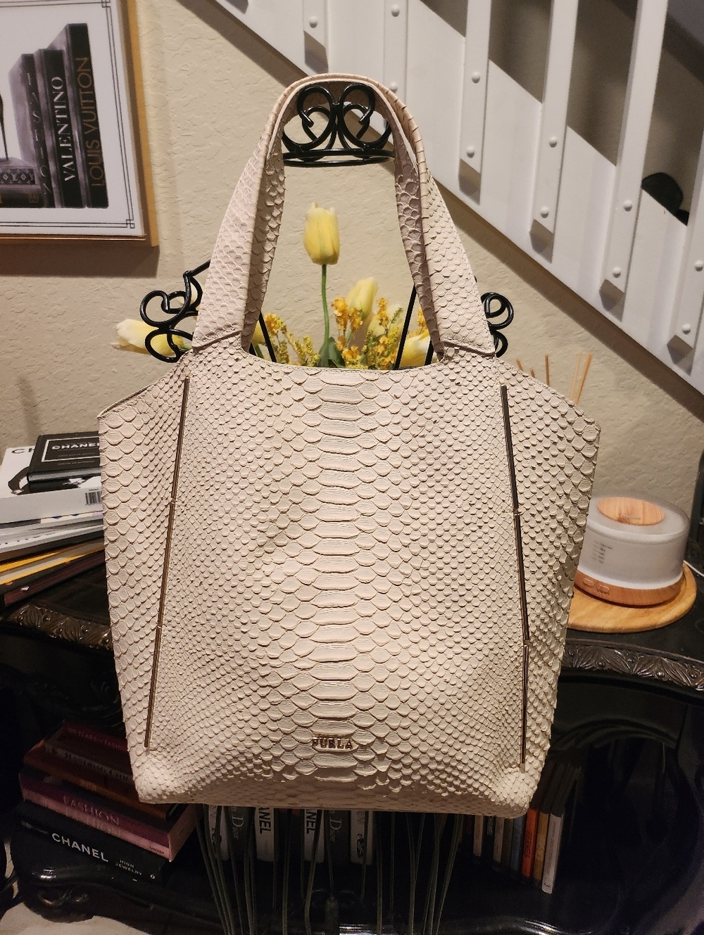 FURLA Snakeskin Embossed shoulder bag